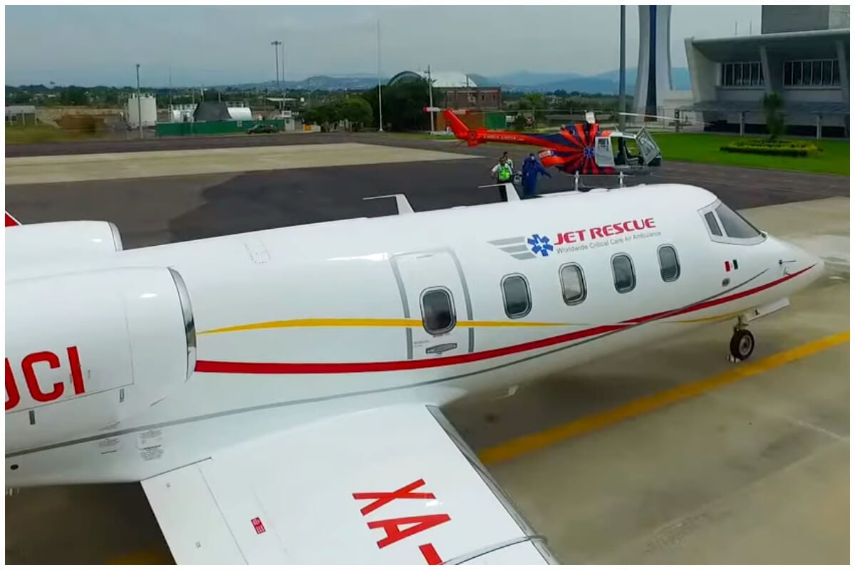 Ambulancia aérea de la compañía mexicana Jet Rescue, similar a la que se impactó en Filadelfia. (Captura de pantalla © Rescuejets- YouTube)