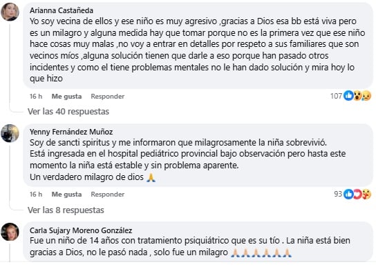 Varios internautas dieron detalles sobre la situación. (Captura de pantalla © Facebook)